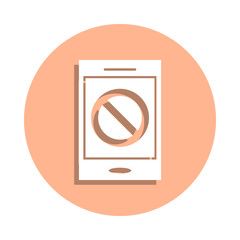 Poster - Cell, mobile, no, phone badge icon. Simple glyph, flat vector of peace and humanrights icons for ui and ux, website or mobile application