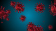 Corona COVID-19 Alert SOS. Pandemic bacteria pathogen medical health risk, immunology, virology, epidemiology concept. Microscope virus cell. 3D illustration