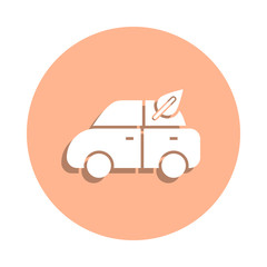 Poster - Car, green, leaf badge icon. Simple glyph, flat vector of ecology icons for ui and ux, website or mobile application