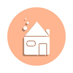 Poster - House, green badge icon. Simple glyph, flat vector of ecology icons for ui and ux, website or mobile application