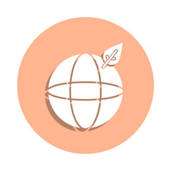 Poster - Earth, leaf badge icon. Simple glyph, flat vector of ecology icons for ui and ux, website or mobile application