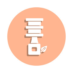 Poster - Biodiesel, leaf badge icon. Simple glyph, flat vector of ecology icons for ui and ux, website or mobile application