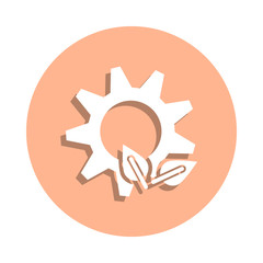 Poster - Biogas, leaf badge icon. Simple glyph, flat vector of ecology icons for ui and ux, website or mobile application