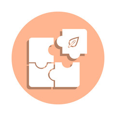 Poster - Puzzle, leaf badge icon. Simple glyph, flat vector of ecology icons for ui and ux, website or mobile application