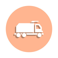 Poster - Garbage truck, car badge icon. Simple glyph, flat vector of ecology icons for ui and ux, website or mobile application