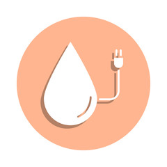 Poster - Water energy badge icon. Simple glyph, flat vector of ecology icons for ui and ux, website or mobile application