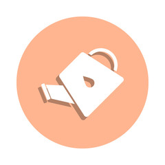 Poster - Watering can badge icon. Simple glyph, flat vector of ecology icons for ui and ux, website or mobile application