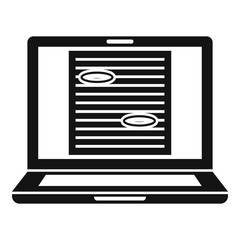 Poster - Review laptop editor icon. Simple illustration of review laptop editor vector icon for web design isolated on white background