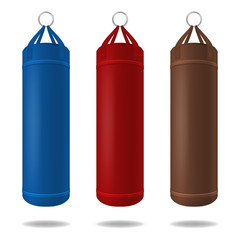 Sticker - Realistic 3d Detailed Punching Bag Set. Vector