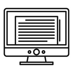 Poster - Storytelling computer editor icon. Outline storytelling computer editor vector icon for web design isolated on white background