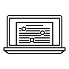 Poster - Online laptop editor icon. Outline online laptop editor vector icon for web design isolated on white background