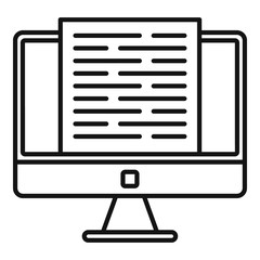 Poster - Modern computer editor icon. Outline modern computer editor vector icon for web design isolated on white background