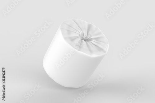 Fotomural Blank Soft Toilet Paper Roll For Branding, 3d render illustration