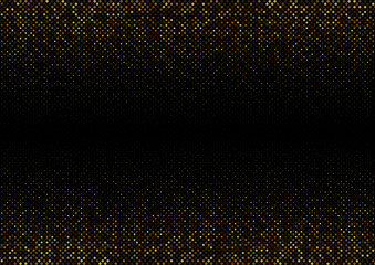 Fototapete - Abstract black background with gold glitter. Golden halftone luxury pattern concept for Modern design, pop art style poster and cover template. Vector illustration.