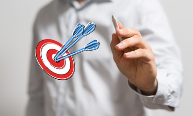 Aufkleber - Marketing And Communication Success Concept dart.