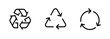 Set of Recycle sign icons. Editable line vector.