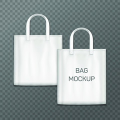 Sticker - White realistic shoping bag template