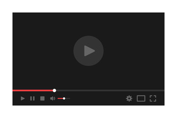 Wall Mural - video player for web. media player interface. player mockup. flat style