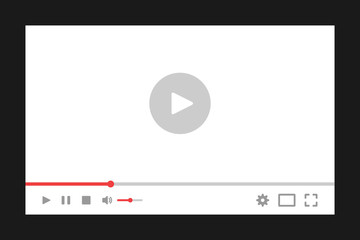 Wall Mural - video player for web. media player interface. player mockup. flat style