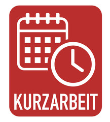 Sticker - Kurzarbeit. German for short-time work icon