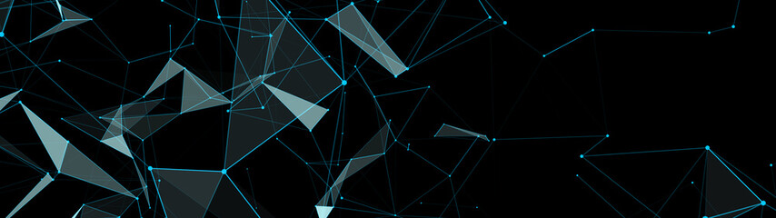Poster - Digital plexus of lines, dots and triangles. Network or connection. Abstract digital background. Vector illustration.