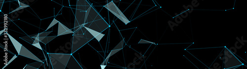 Fotomural Digital plexus of lines, dots and triangles