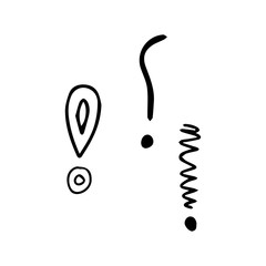 Fototapete - Vector illustration Hand drawn question mark and exclamation point. Question mark and exclamation point isolated on white.