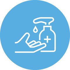 Sticker - Hand With Soap Dispenser Outline Icon