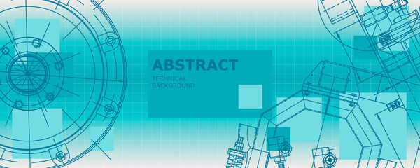 Wall Mural - Abstract background concept mechanical engineering drawing