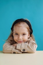 Stylish Smiling Little Girl Portrait