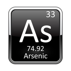 the periodic table element arsenic. vector illustration