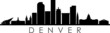 DENVER City Skyline Silhouette Cityscape Vector
