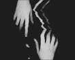 © Nydia Lilian - Hands black and white Social Distancing, scan art conceptual.