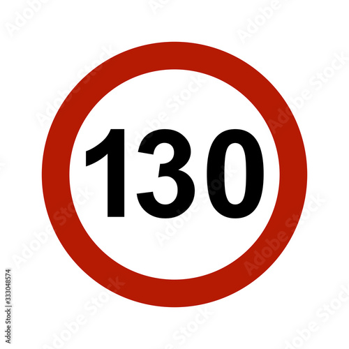 Fotografía Speed limit traffic sign for 130 km/h