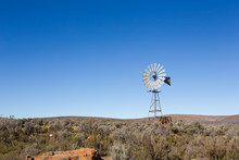 Close Up View Of A A Windpomp / Windmill In The Karoo In The Wes