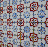 Fototapeta Kuchnia - Detail of Portuguese glazed ceramic tiles.