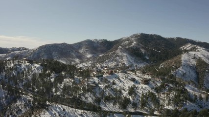 Wall Mural - Flying over the high elevation alpine regions of Mt. Lemmon in Tucson, Arizona with snow on the ground.