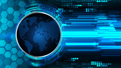 binary circuit board future technology. world map. pixel vector