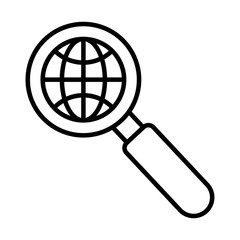 Sticker - sphere browser in magnifying glass line style