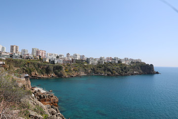 Wall Mural - Antalya city panoramic view by sea side