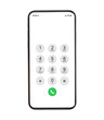 © chathuporn - Display Keypad with numberst for mobile phone.Keypad for template in touchscreen device. mockup phone Isolated on white background