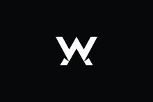 Minimal Elegant Monogram Art Logo. Outstanding Professional Trendy Awesome Artistic WA AW Initial Based Alphabet Icon Logo. Premium Business Logo White Color On Black Background