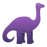 Fototapeta Dinusie - Herbivorous dinosaur icon. Cartoon of herbivorous dinosaur vector icon for web design isolated on white background