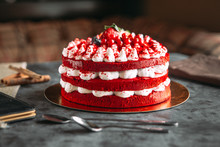 Delicious Red Velvet Cake Side View