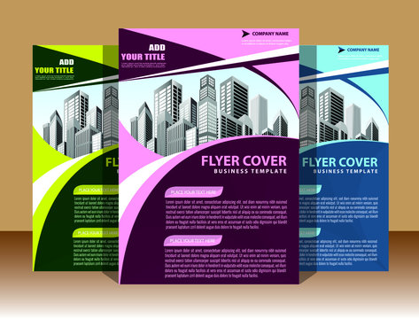    Brochure design, cover modern layout, annual report, poster, flyer in A4 with colorful triangles, geometric shapes for tech, science, market with light background