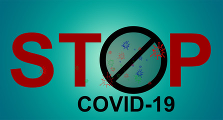 Stop Covid-19 Sign & Symbol, vector Illustration concept coronavirus COVID-19. virus wuhan from china.