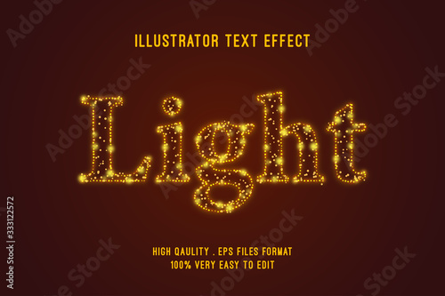 Fotomural Editable Text effect - Light outline glitter effect