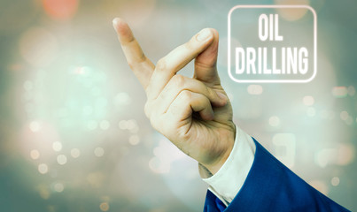 Poster - Writing note showing Oil Drilling. Business concept for involves the drilling and pumping of oil from underground wells