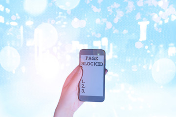 Fototapete - Writing note showing Page Blocked. Business concept for Users are prevented from being accessed or used the webpage