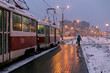 morning city in winter